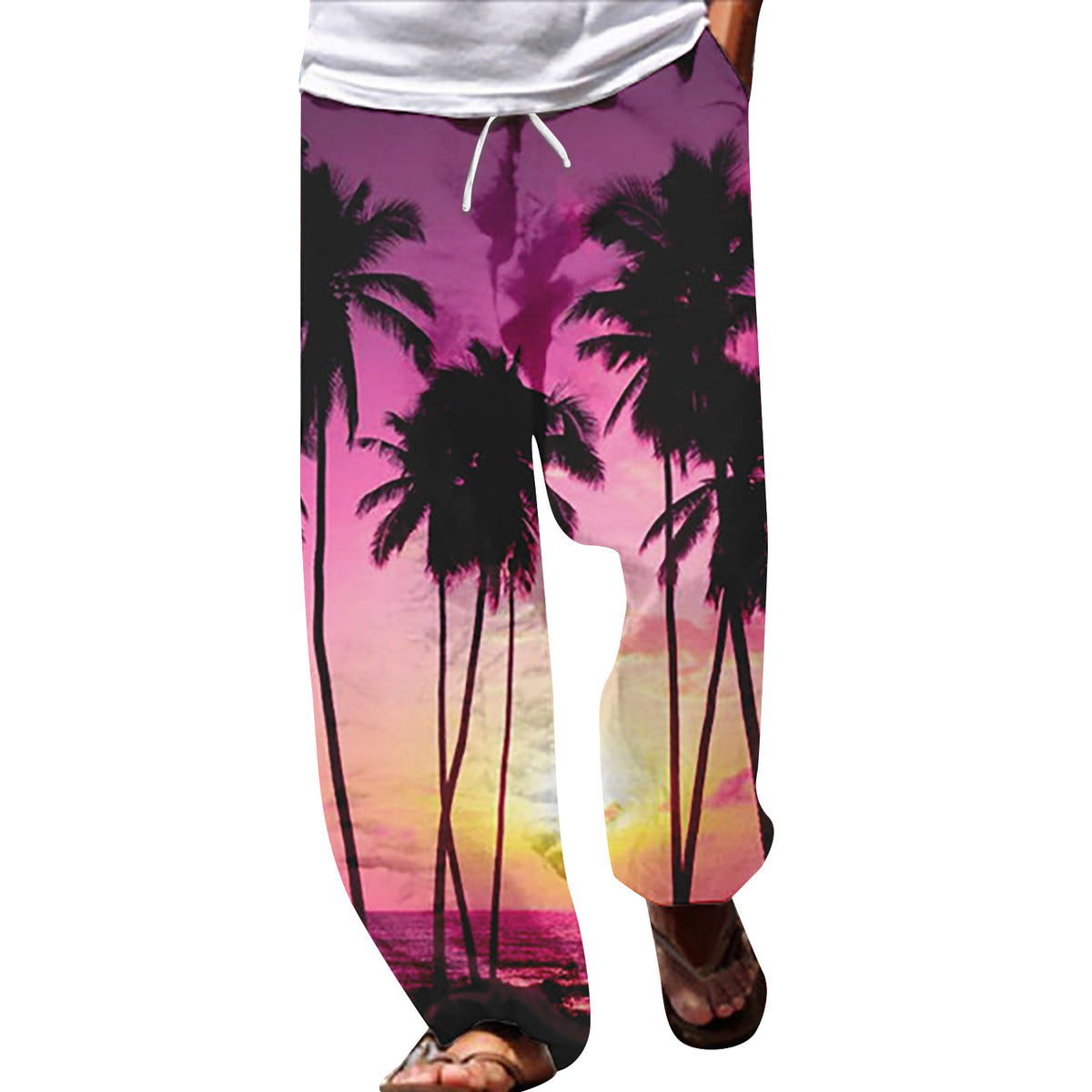 Summer Beach Hippie Harem Pants For Men Streetwear Baggy Boho Yoga Hawaiianss Drop Crotch Trouser Men'S Clothing Sports Pants