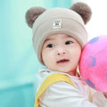 Winter Children Warm Baby Knitted Hats with Pom Pom Kids Knit Beanie Hats Solid Color Children's Hat for Boys Girls Accessories