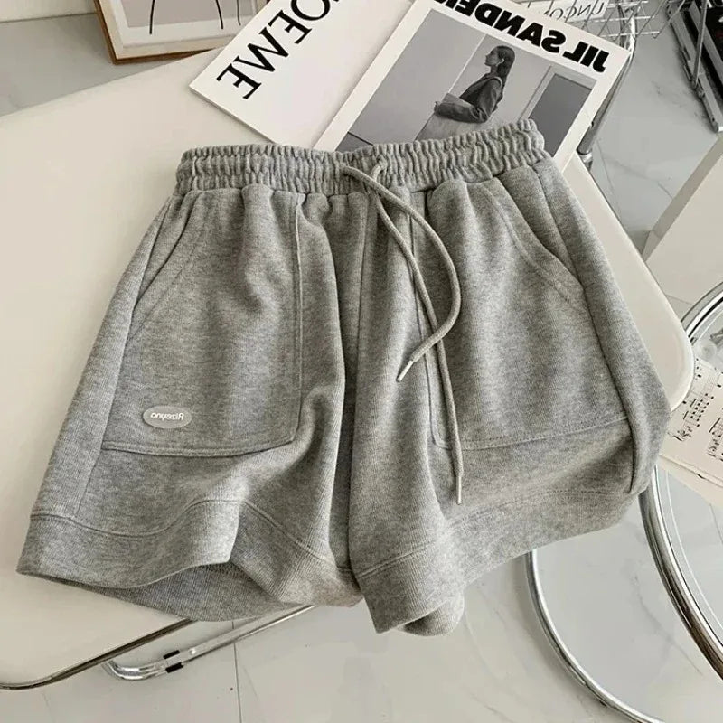 Women's Comfortable Loose Wide-legged Drawstring A Pants Slim Waist Slim Fit Casual Home Versatile Sports Shorts New