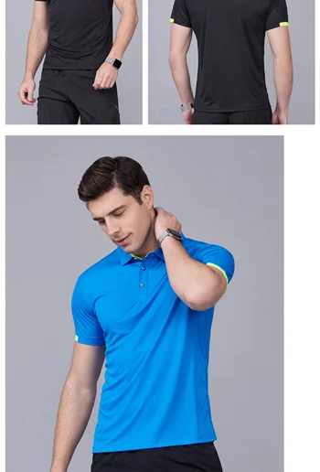 Summer Quick Drying Short Sleeved Polo Shirt Golf Jersey Company Group Breathable Fitness Lapel Sports Sleeved 8-Color Large Top