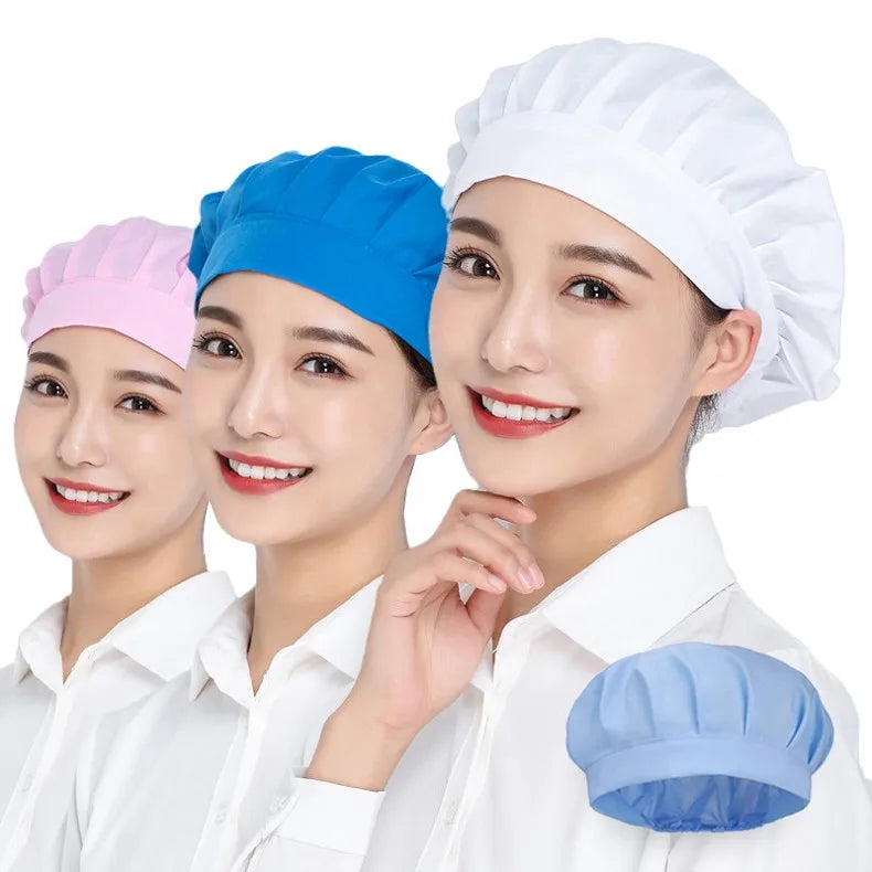 Unisex Catering Canteen Cook Hat Hotel Kitchen Cooking Chef Cap Food Service Adjustable Cap Food Factory Work Hats