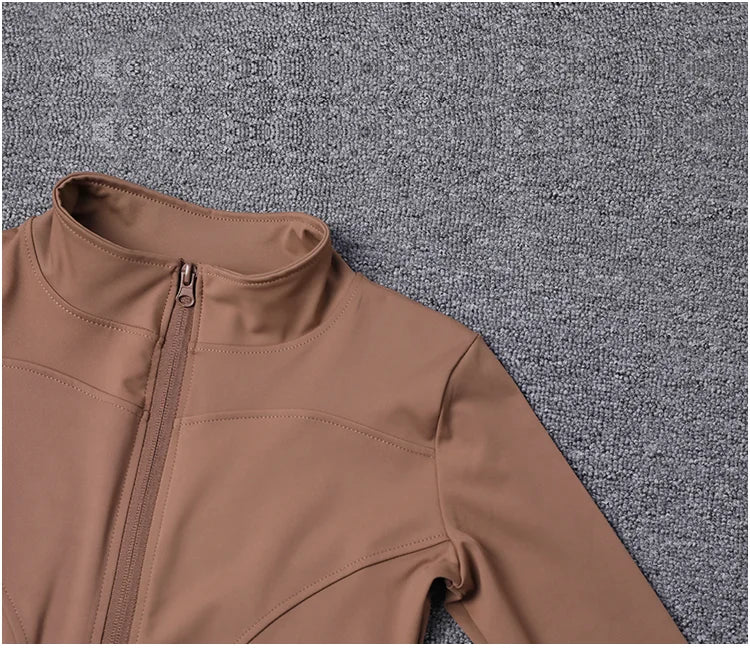 Women Sport Jacket Long Sleeve Shirt Workout Coat Gym Training Clothing Yoga Sportswear