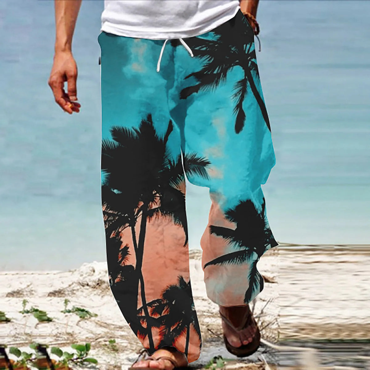Summer Beach Hippie Harem Pants For Men Streetwear Baggy Boho Yoga Hawaiianss Drop Crotch Trouser Men'S Clothing Sports Pants
