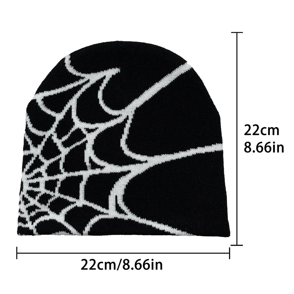 Four Seasons Men's And Women's Universal Y2K Knit Hat Spider Web Riding Outdoor Sports Fashion Hat