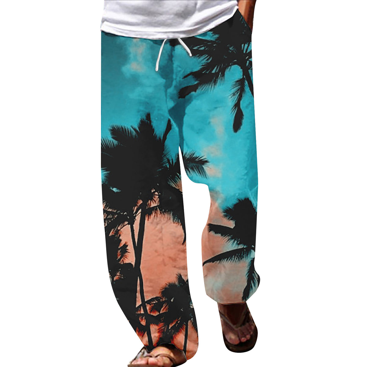 Summer Beach Hippie Harem Pants For Men Streetwear Baggy Boho Yoga Hawaiianss Drop Crotch Trouser Men'S Clothing Sports Pants
