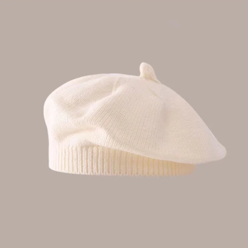 Fashion Cute Baby Knitted Beret Hat Solid Color Children's Warm Hats Autumn Winter Cap For Kids Outdoor Bonnet Accessories Gift