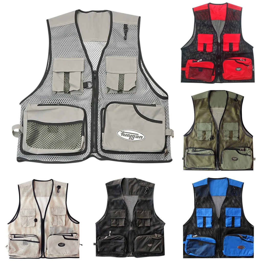 Sleeveless Vestes Jacket For Man Outdoor Work Fishing Travel Photo Vest Mesh Men'S Sports Waistcoat Casual Jackets Chalecos