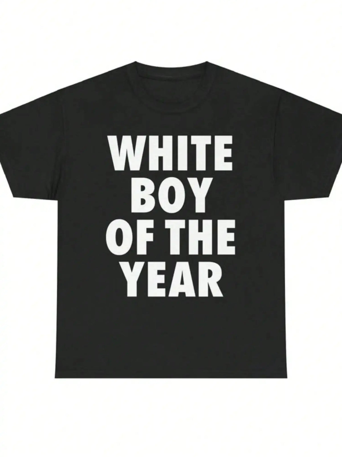 WHITE BOY OF THE YEAR T Shirts Cotton Print Short Sleeve T-shirt Retro Casual Streetwear Vintage Tee Fashion Loose Top UnisexY2K