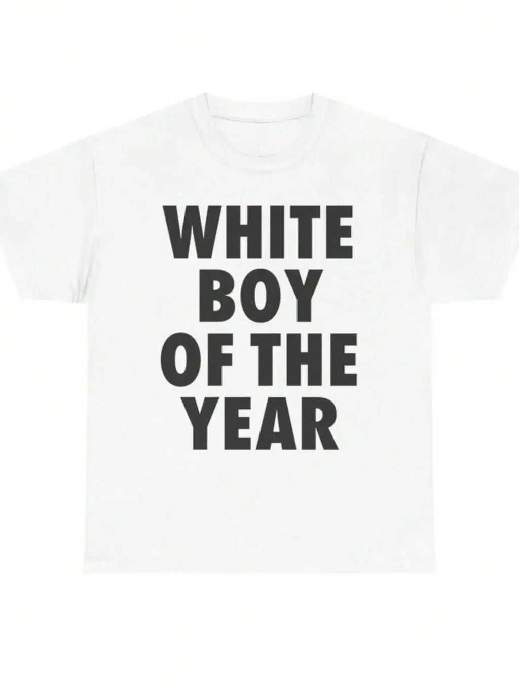 WHITE BOY OF THE YEAR T Shirts Cotton Print Short Sleeve T-shirt Retro Casual Streetwear Vintage Tee Fashion Loose Top UnisexY2K