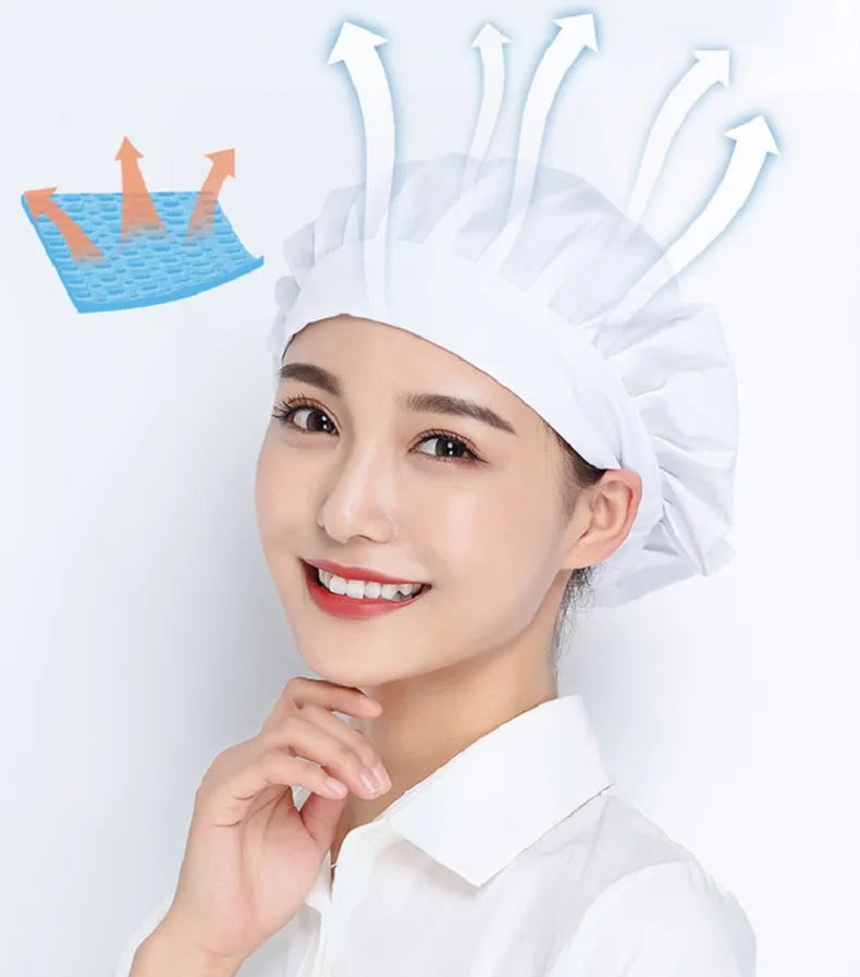 Unisex Catering Canteen Cook Hat Hotel Kitchen Cooking Chef Cap Food Service Adjustable Cap Food Factory Work Hats