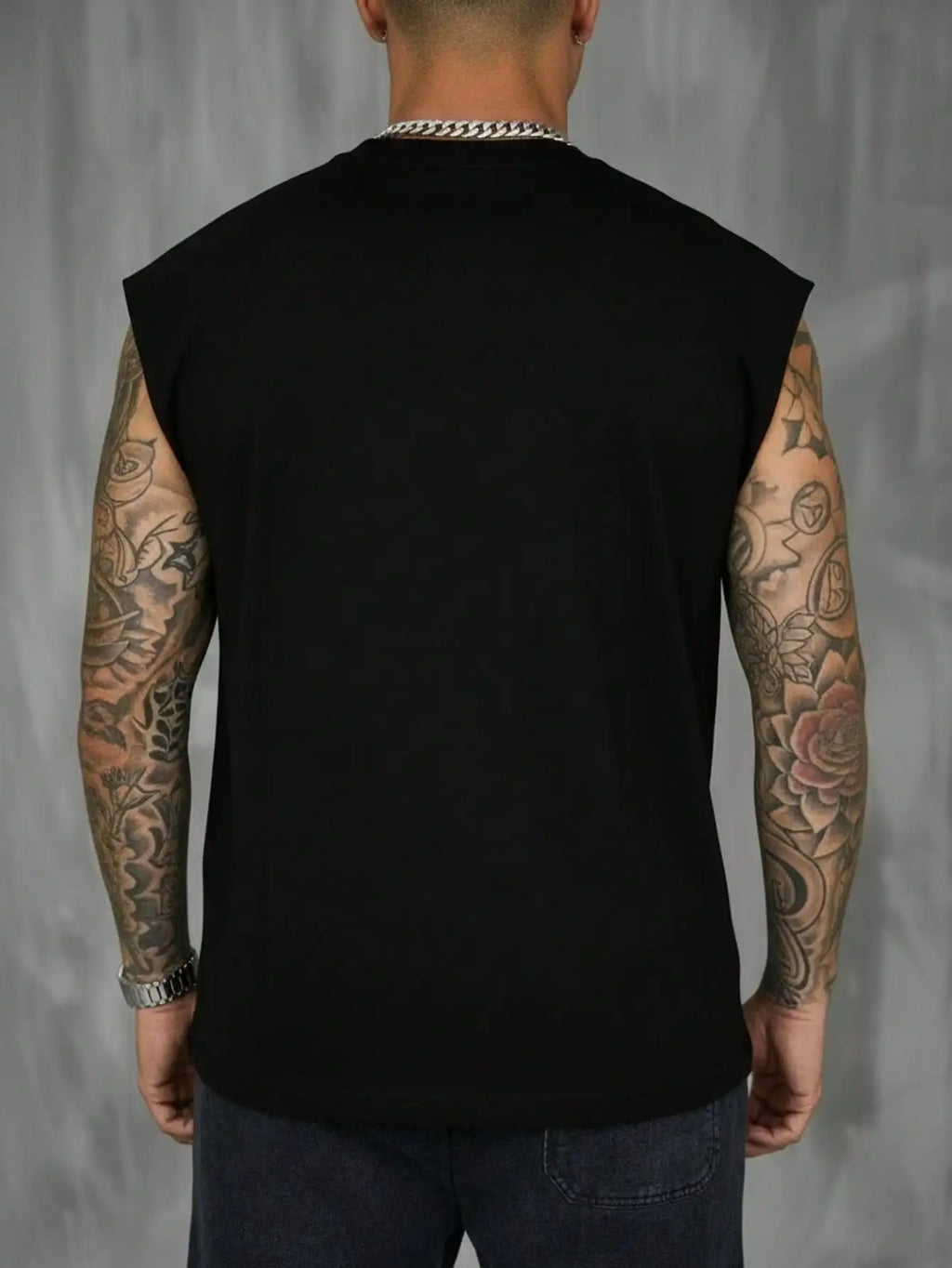 Men's White Sleeveless T-Shirt Tank Top Casual Loose Fit O-Neck Basic Vest Summer Gym Workout Streetwear Tops