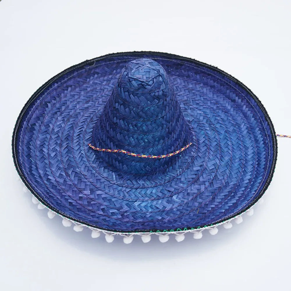 Summer Colorful Wide Brim Mexican Party Hat Halloween Sombrero Straw Hats Decor Party Beach Hat Men