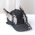 new fashion Girl New Jeans Long Rabbit Ears Cowboy Baseball Hat Wash Graffiti Hip Hop Cap Women Men Party Team Baseball Cap