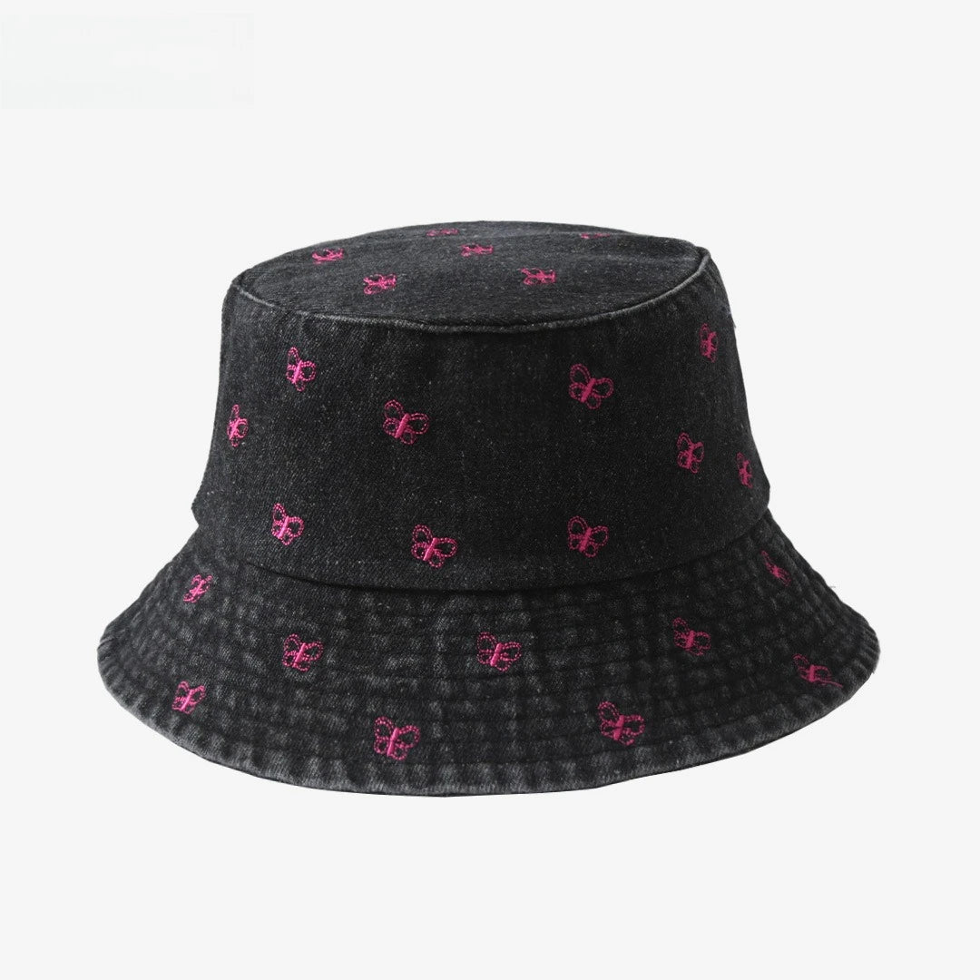 Popular Little Daisy Embroidered Cotton Summer Jeans Bucket Hat Cap For Women Spring Fisherman Hat Outdoor Travel Sunshade Gift