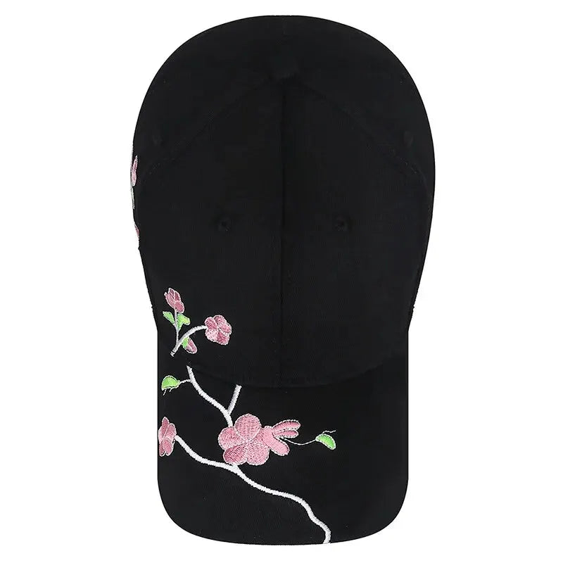 Hat Women's New National Tide Cap, Sunshade Sun Hat, Spring And Autumn Plum Blossom Embroidery National Style Baseball Cap