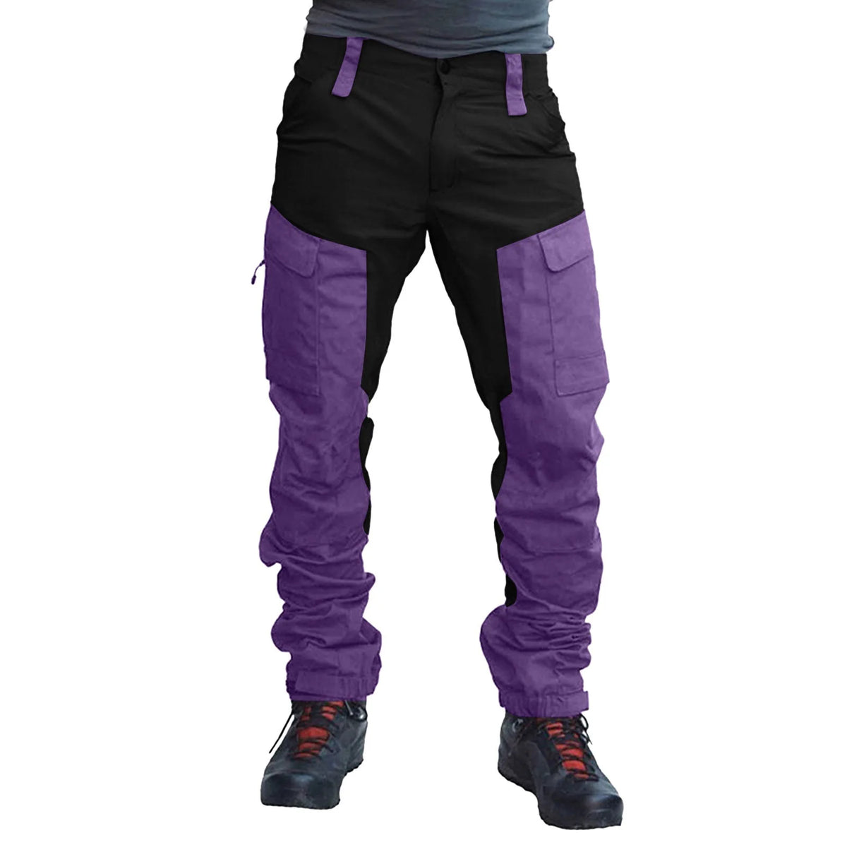 Men'S Cargo Pants Two Tone Patchwork Casual Cargo Pants Jogging Work Cargo Trousers Male Men'S Clothing