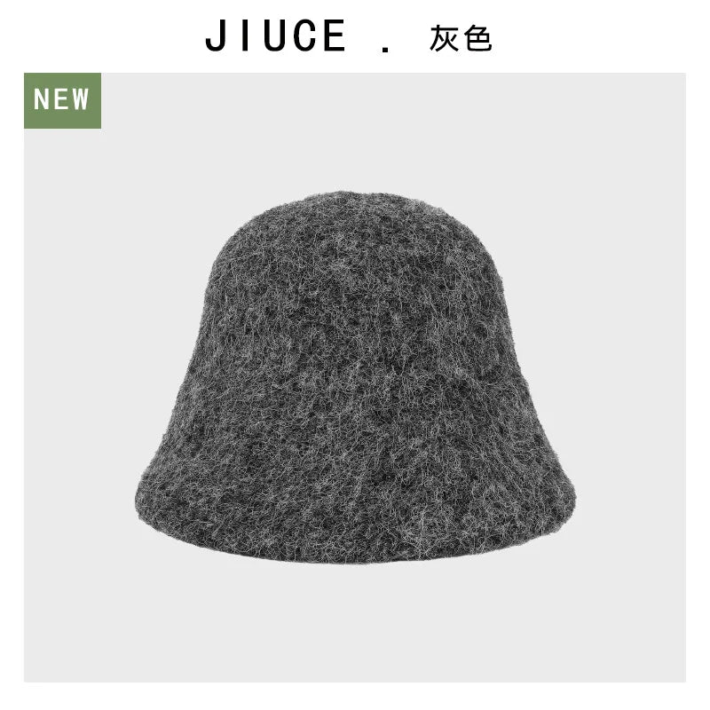 Fashion Ladies Winter Outdoor Warm Bucket Hat Woman‘s Daily Casual Fisherman Cap Korean Style Classic Panama Hats