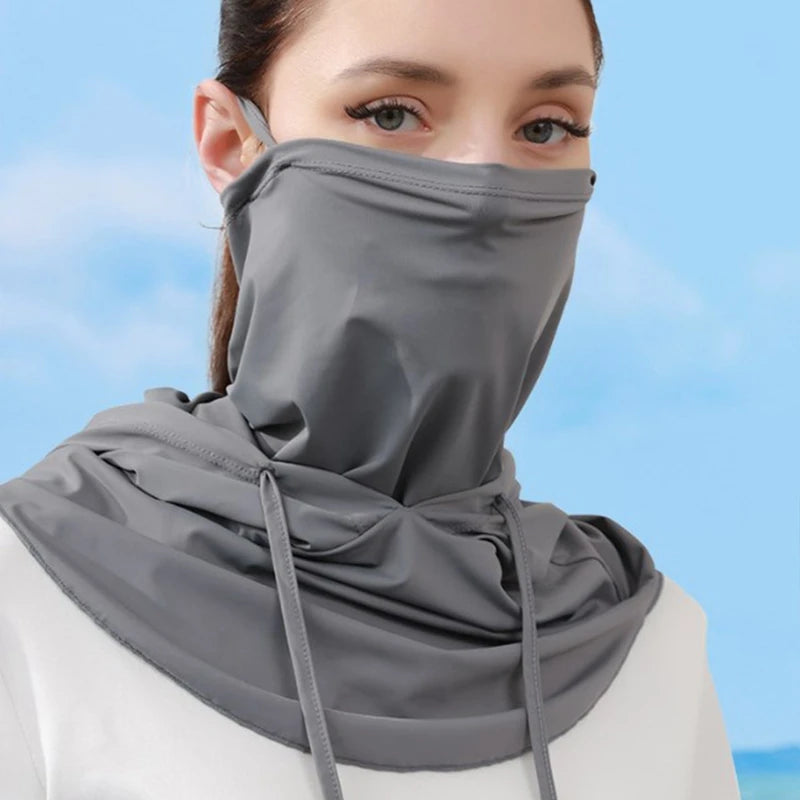 Summer UV Protection Neck Cover Outdoor Balaclava Scarf Sport Face Mask Snood Hood Hat Windproof Cooling Breathable Cycling Cap