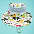 Cartoon Print Baby Sunshade Hat New Mesh Wide Brim Kids Fisherman Hat Breathable Sunshade Hat For Boys Girls