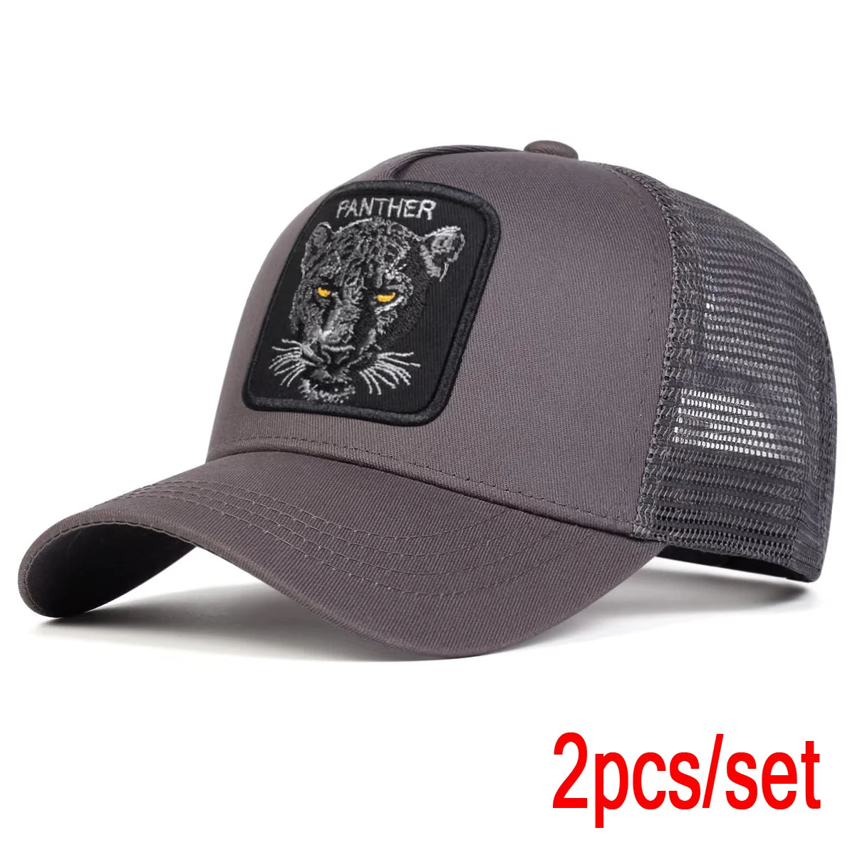 Unisex PANTHER Embroidery Baseball Net Caps Spring and Summer Outdoor Adjustable Casual Hats Sunscreen Hat