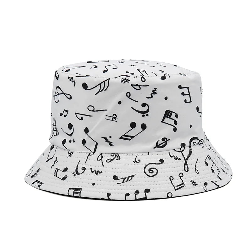 Panama Bucket Hats Animal Letter Print Fisherman Hat Summer Sun For Women Men Reversible Fishing Cap