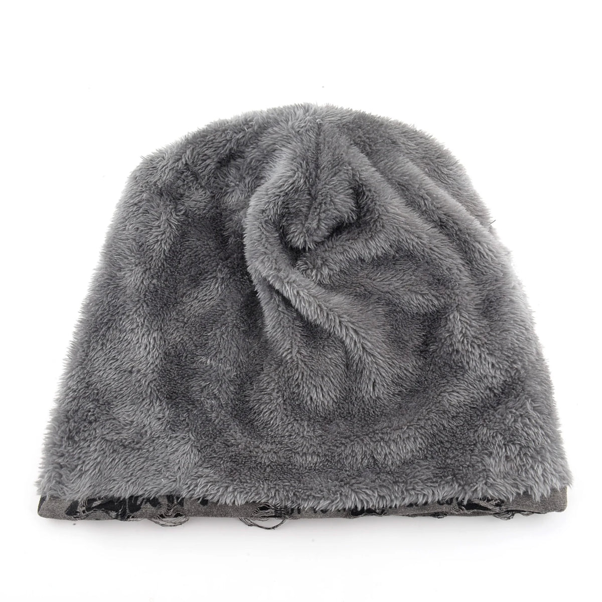 Letter Print Beanie Hats For Women Men Vintage Distressed Cracked Design Wasteland Style Spring Summer Warm Fleece-lined Winter