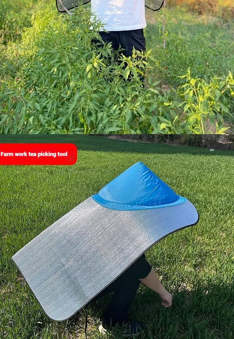 Sun & Rain Protection Hooded Cape - Breathable UV Hat for Farming/Gardening - Wide Brim Bucket Hat with Neck Cover