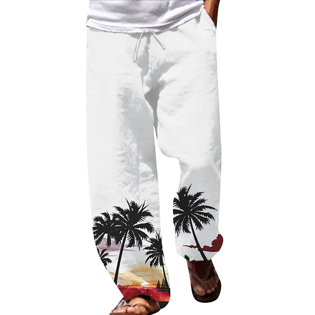 Summer Beach Hippie Harem Pants For Men Streetwear Baggy Boho Yoga Hawaiianss Drop Crotch Trouser Men'S Clothing Sports Pants