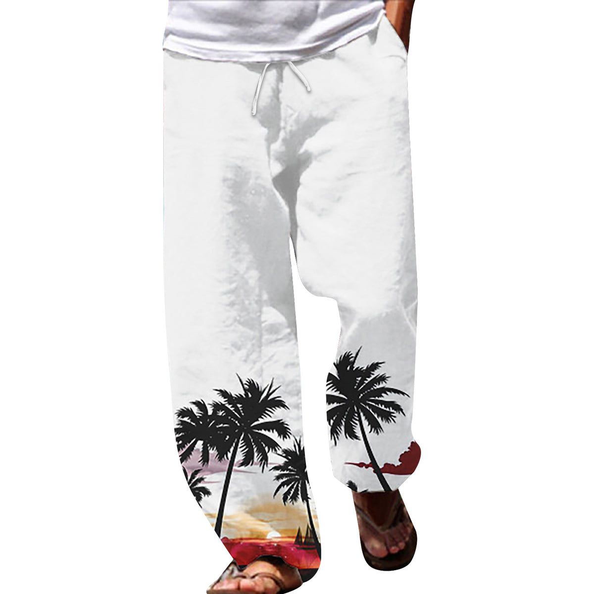 Summer Beach Hippie Harem Pants For Men Streetwear Baggy Boho Yoga Hawaiianss Drop Crotch Trouser Men'S Clothing Sports Pants
