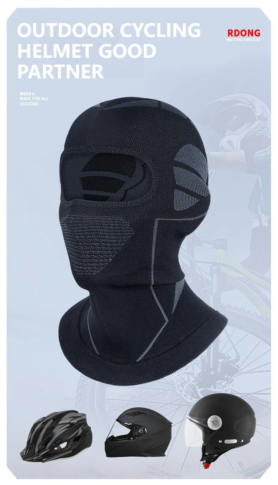 GTUBIKE Unisex Winter Warm Balaclava Hat Elastic Breathable Cycling Full Face Mask Outdoor Skiing Mask Motorcycle Helmet Inner