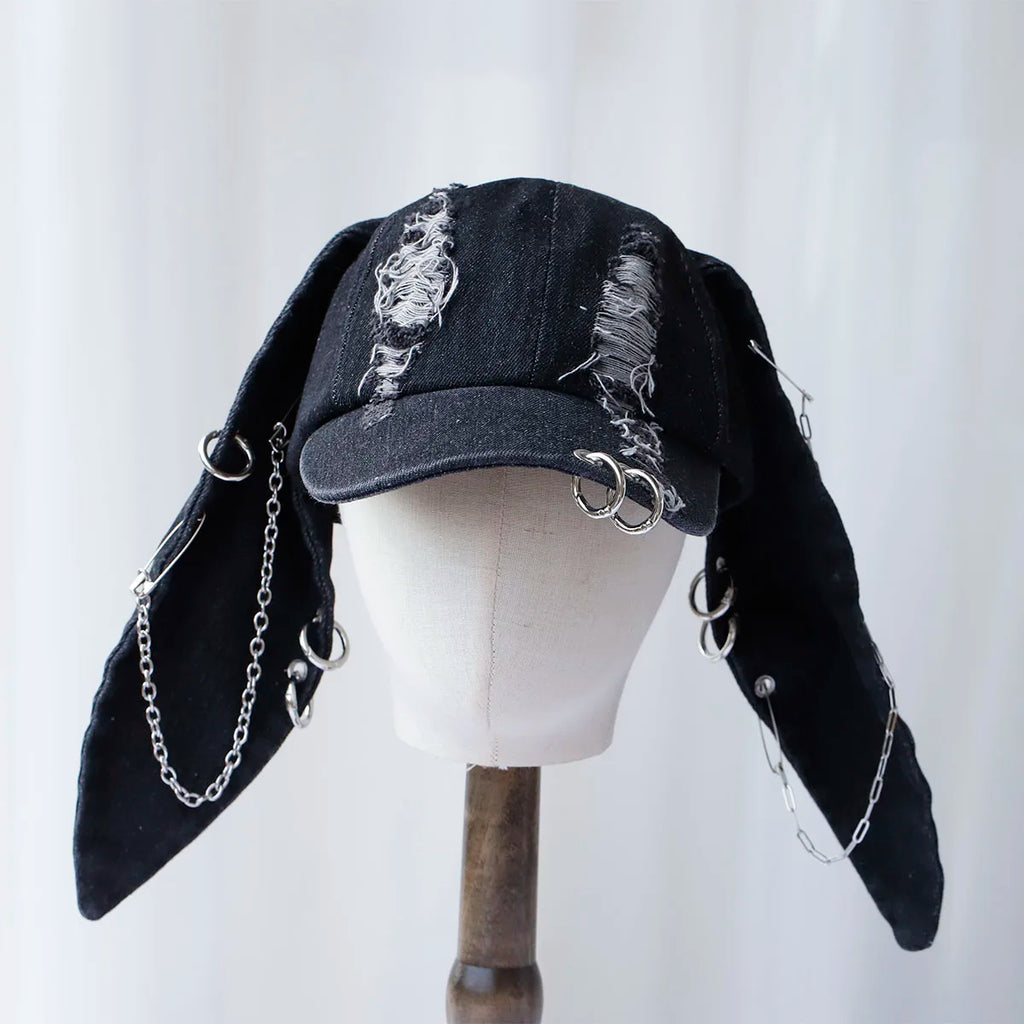 2024 new Hot Girl New Long Rabbit Ears Cowboy Baseball Hat Wash Graffiti Hip Hop Cap Women Men Party Team Baseball Cap