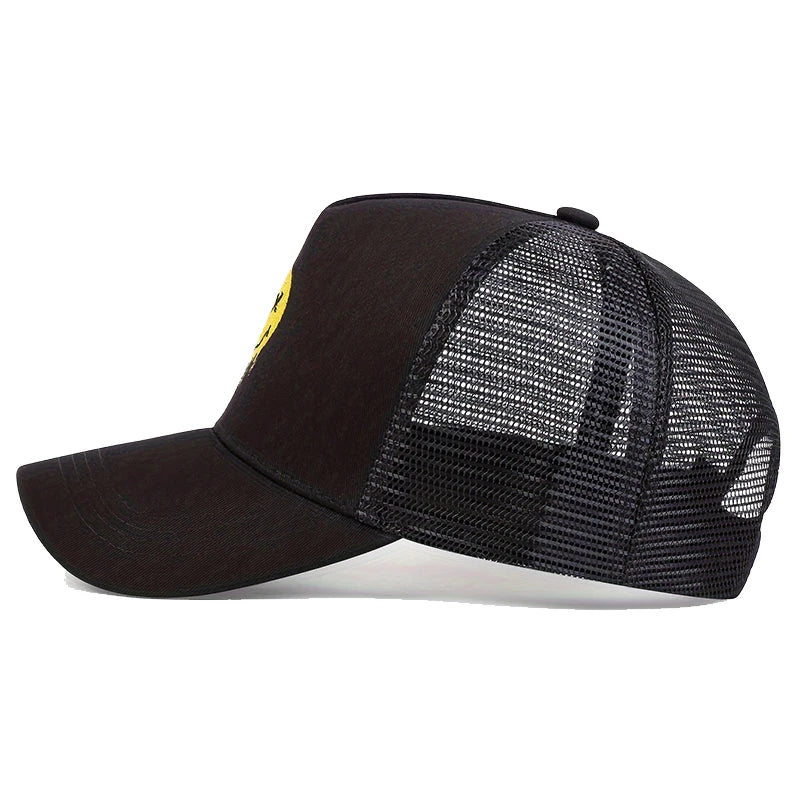 Unisex XX Smiling Face Print Baseball Net Caps Spring and Summer Outdoor Adjustable Casual Hats Sunscreen Hat