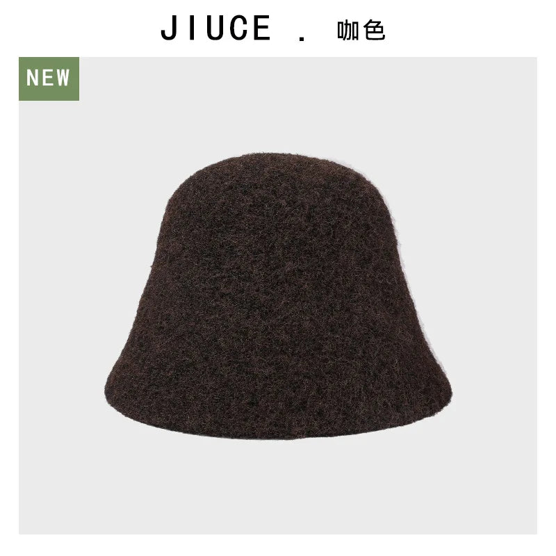 Fashion Ladies Winter Outdoor Warm Bucket Hat Woman‘s Daily Casual Fisherman Cap Korean Style Classic Panama Hats