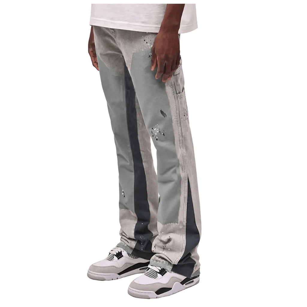 Men Jeans Business Stretch Denim Male Trousers Clothing Men'S Jeans Flare Drawstring For Washed Autumn Casual Stretch Jeans Male