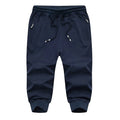 Men's Jogging Bottoms Cotton Hiking Trousers Outdoor Drawstring Elastic Camping Trekking Men Plus Size Workout Gym Short Pants