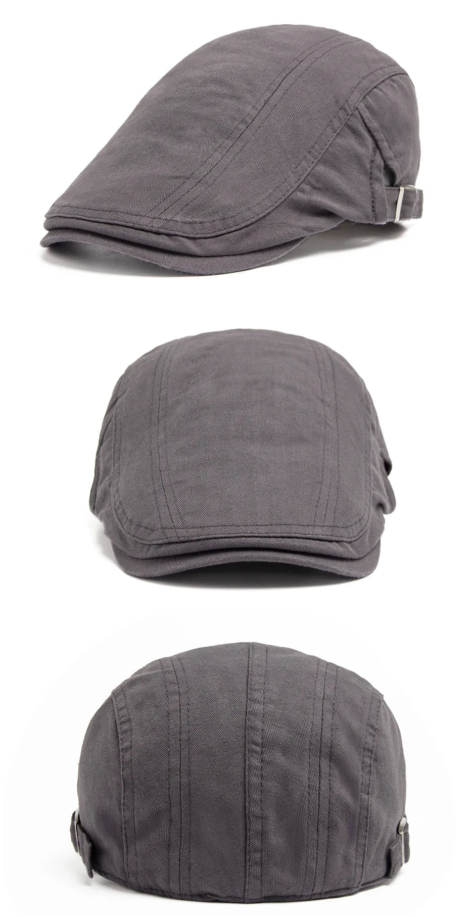 Beret Hat for Men Casual British Style Spring and Autumn Casual Forward Hat Cotton Vintage Solid Color Sunshade Baseball Cap
