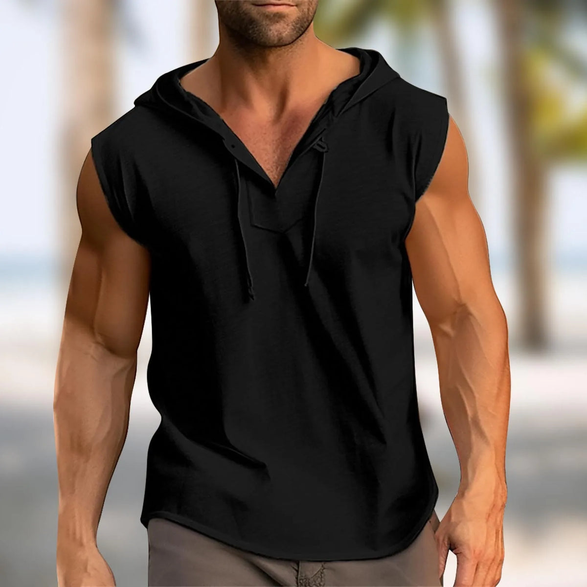 Mens Sleeveless Hoodies Casual Hooded Tank Tops Men Bodybuilding Vest Gym Workout Fitness Waistcoat Male Muslce Undershirts