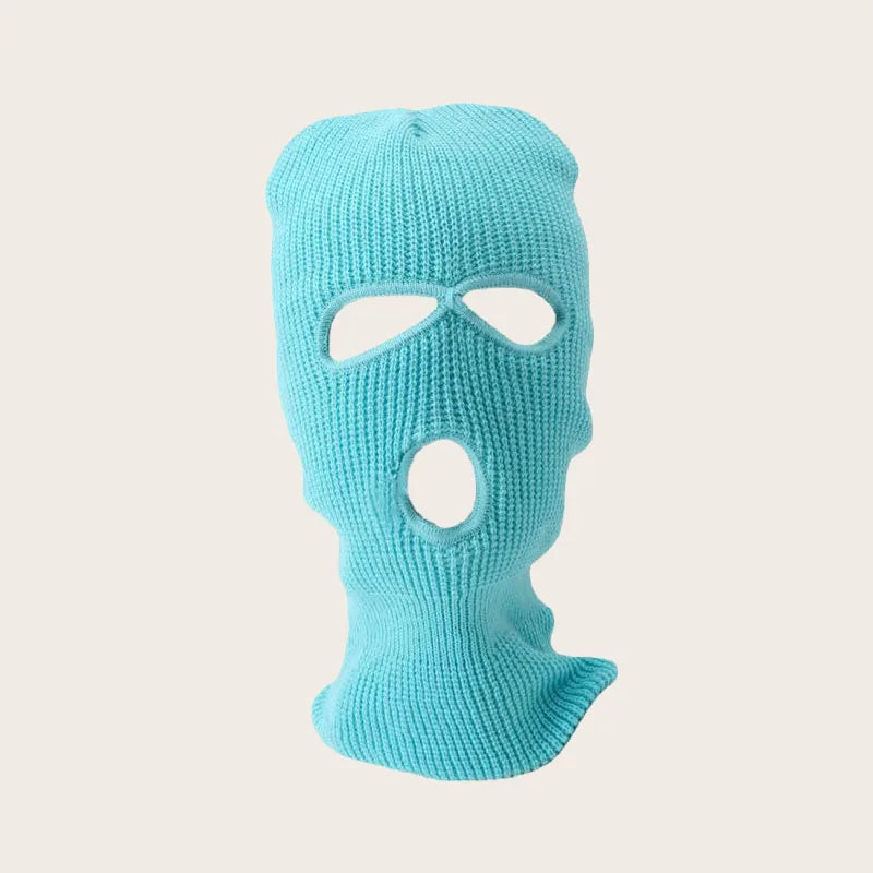 2023 New Black White 3 Hole Full Face Ski Mask Balaclava for Men Women Army Tactical CS Windproof Knit Beanies Winter Warm Caps