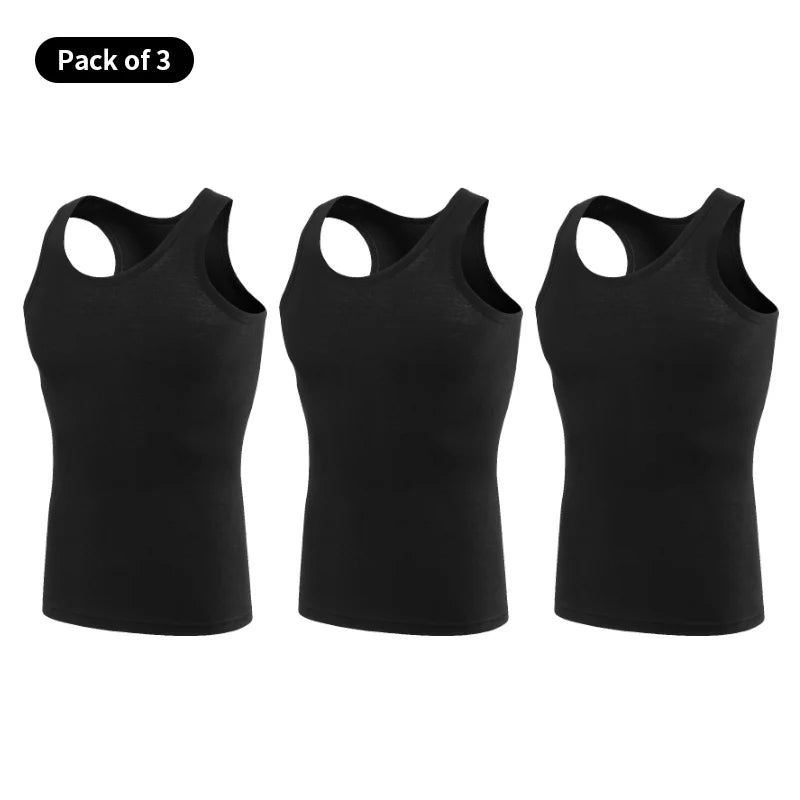 1/3 Piece Men's Cotton Breathable Foundation Joker Black And White Vest Youth Thin Slim Fitness Sports Running Breathable Top
