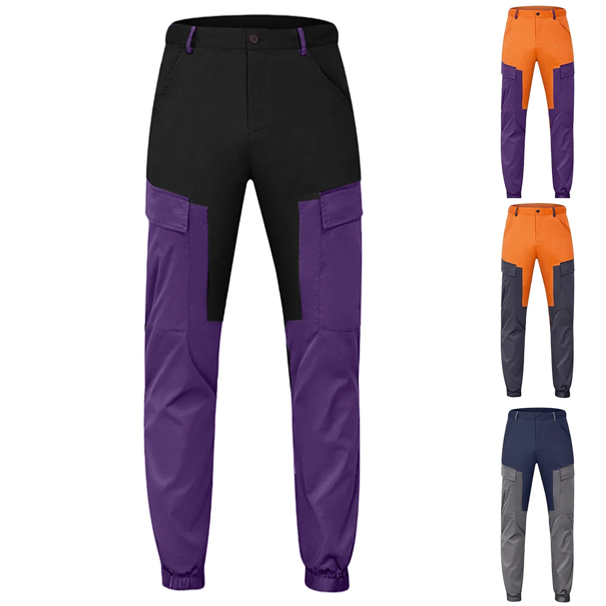 Men'S Cargo Pants Two Tone Patchwork Casual Cargo Pants Jogging Work Cargo Trousers Male Men'S Clothing