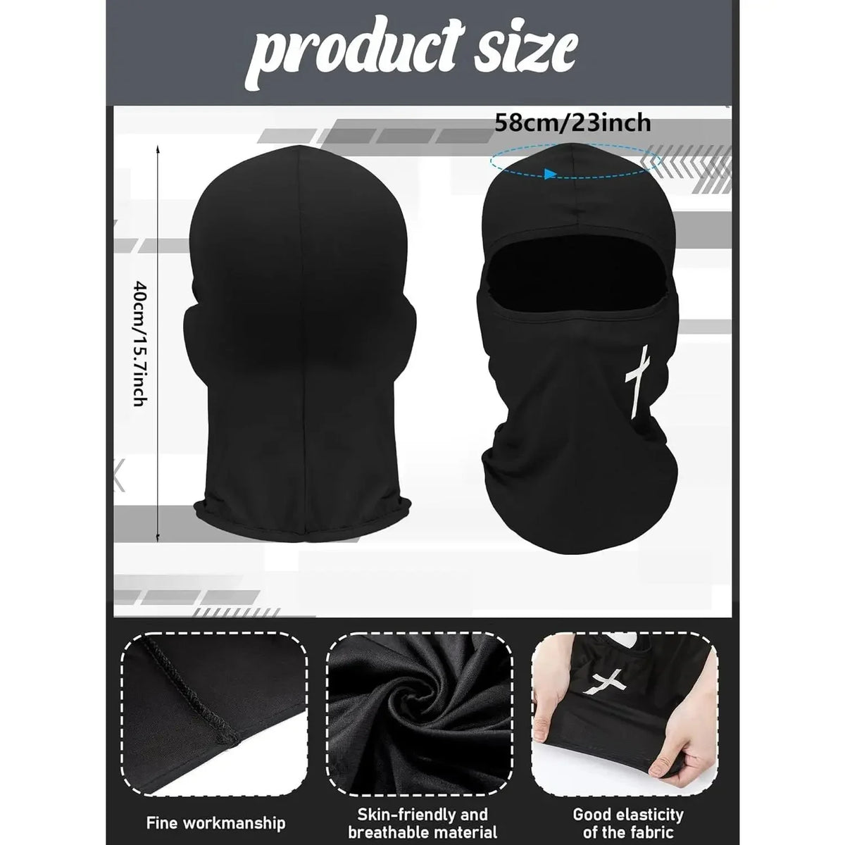 2 Pcs Ski Mask Cover Balaclava Full Face Mask Summer Face Cover UV Windproof Balaclava for Men Women Outdoor Sports