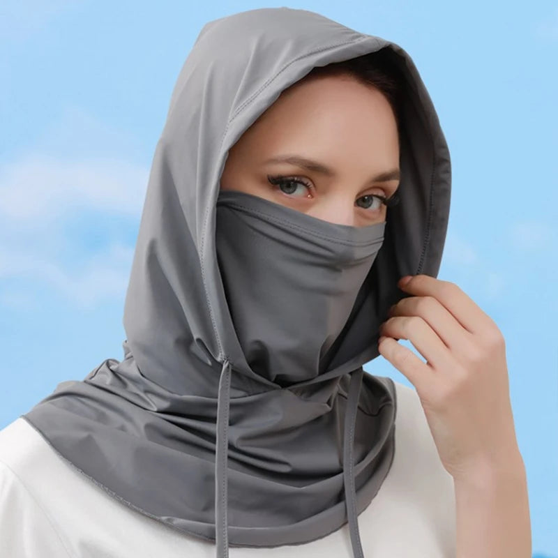 Summer UV Protection Neck Cover Outdoor Balaclava Scarf Sport Face Mask Snood Hood Hat Windproof Cooling Breathable Cycling Cap
