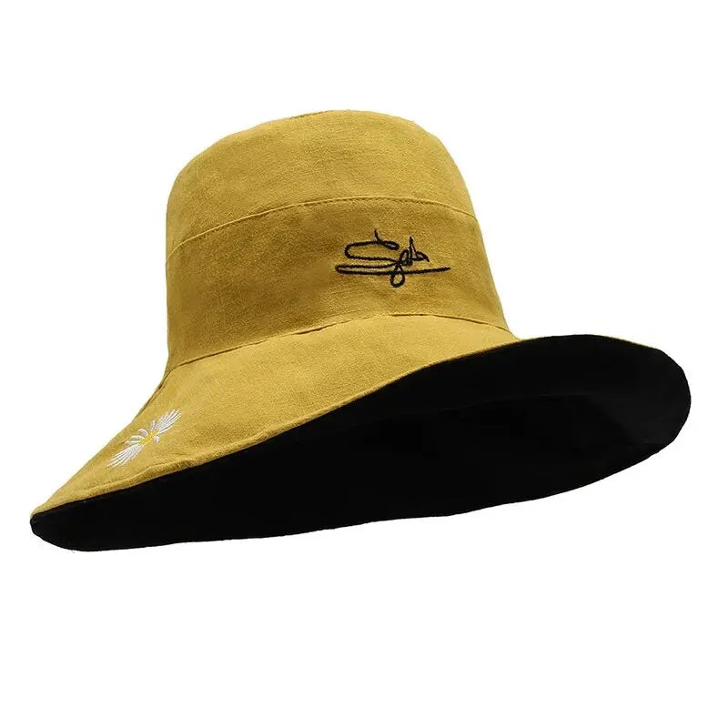 Summer 2024 New Sunshade And Sunscreen Bucket Hat Korean Version Large Brim Outdoor Fashion Neck Hat