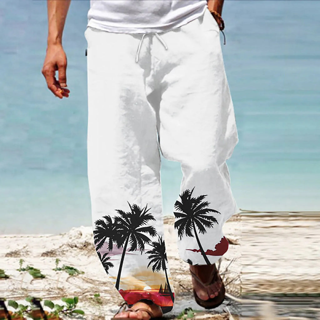 Summer Beach Hippie Harem Pants For Men Streetwear Baggy Boho Yoga Hawaiianss Drop Crotch Trouser Men'S Clothing Sports Pants