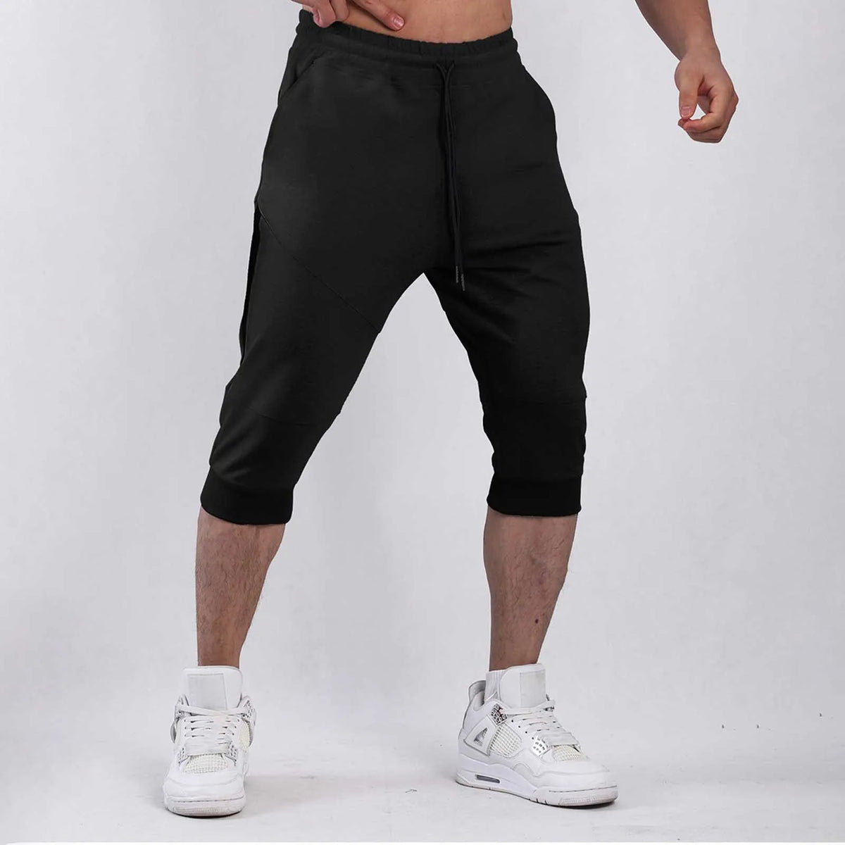 Cropped Shorts Mens Leggings Stretch Sweatwicking Cooling Breathable Summer Athleisure Tracks Pants For Men