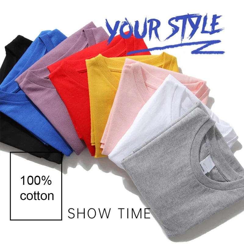Summer Men's Cotton Blend High Quality Casual Sports Loose Cool Fashion Funny Focus Print Round Neck Short Sleeved T-shirt Tops