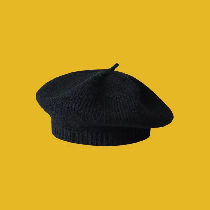 Fashion Cute Baby Knitted Beret Hat Solid Color Children's Warm Hats Autumn Winter Cap For Kids Outdoor Bonnet Accessories Gift