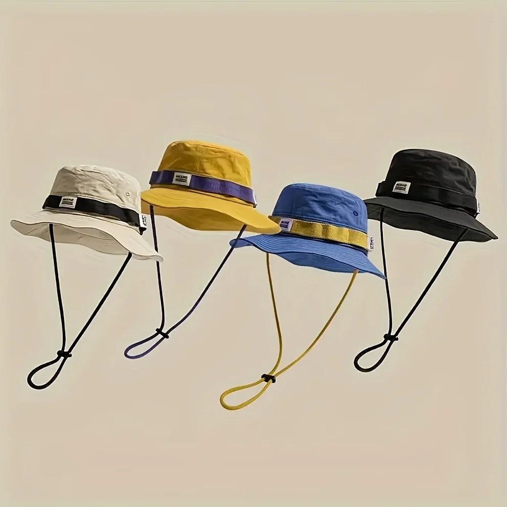 Summer Bucket Hats Sun Protection Wide Brim Travel Cap Outdoor Women Men Vintage Anti-UV Sunshade Fishing Hiking Camping Hat
