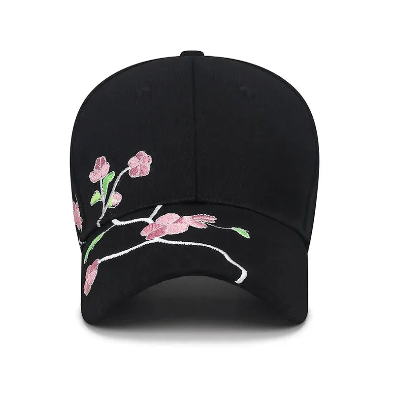 Hat Women's New National Tide Cap, Sunshade Sun Hat, Spring And Autumn Plum Blossom Embroidery National Style Baseball Cap