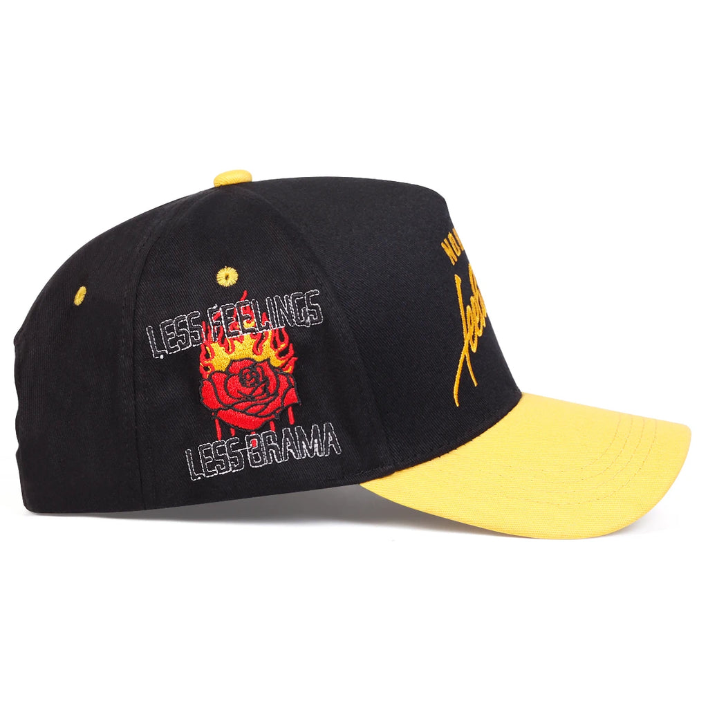Unisex NO HARD Embroidery Side Rose Baseball Caps Spring Autumn Outdoor Adjustable Casual Hats Sunscreen Hat